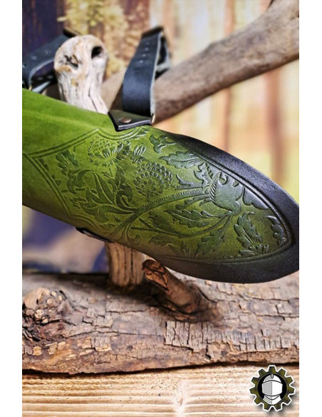 Tahalì medieval in cuoio verde...