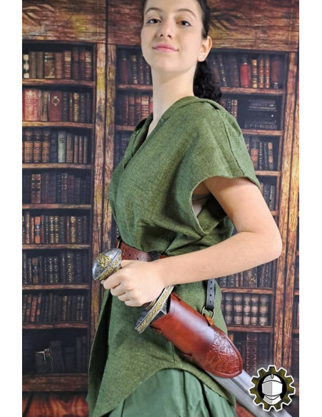 Tahalí medieval in pelle marrone...