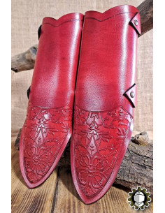 Tahalí medieval doppio cuoio rosso modello Jerome