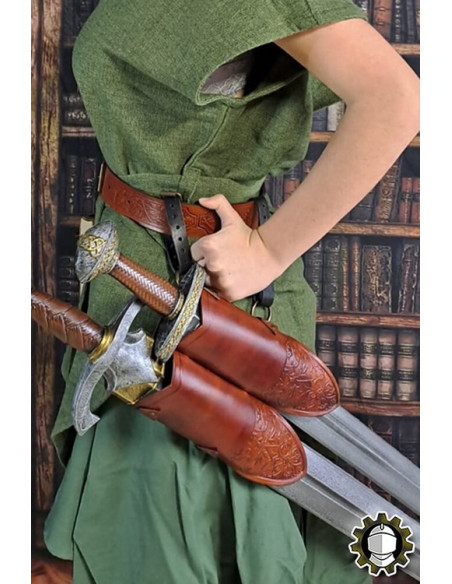 Tahalì medieval doppio in cuoio...