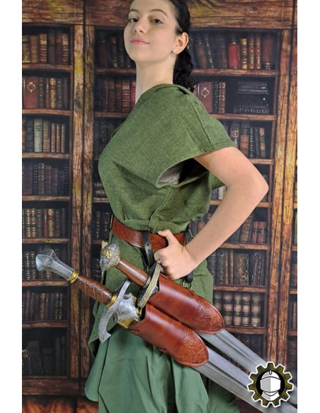 Tahalì medieval doppio in cuoio...