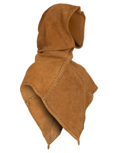 Gugel medieval in camoscio beige