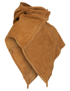 Gugel medieval in camoscio beige 2
