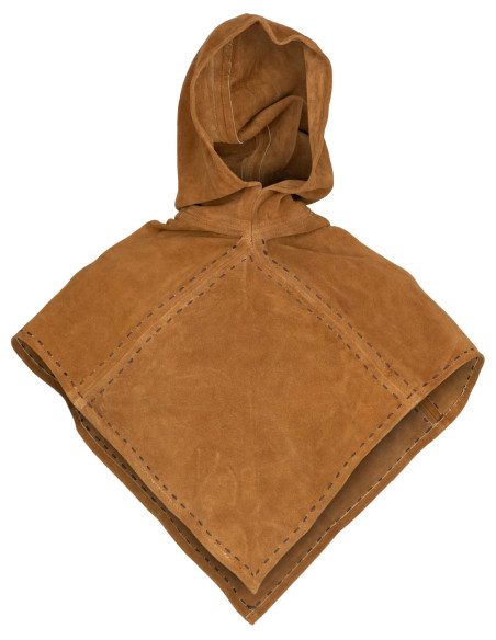 Gugel medieval in camoscio beige