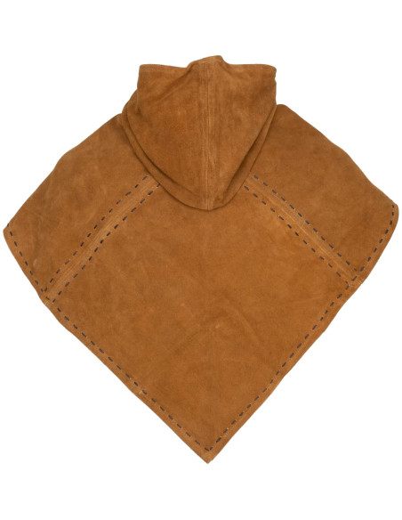 Gugel medieval in camoscio beige