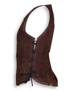 Corpetto medievale in pelle modello Lucy, colore marrone 2