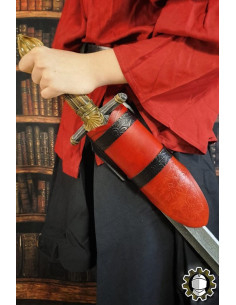 Tahalì medieval Brian, mano destra in pelle rossa