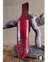 Tahalí medieval per pugnali in cuoio rosso modello Jerome