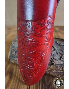 Tahalí medieval per pugnali in cuoio rosso modello Jerome 2