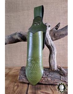 Tahalí medieval daghe cuoio verde modello Jerome