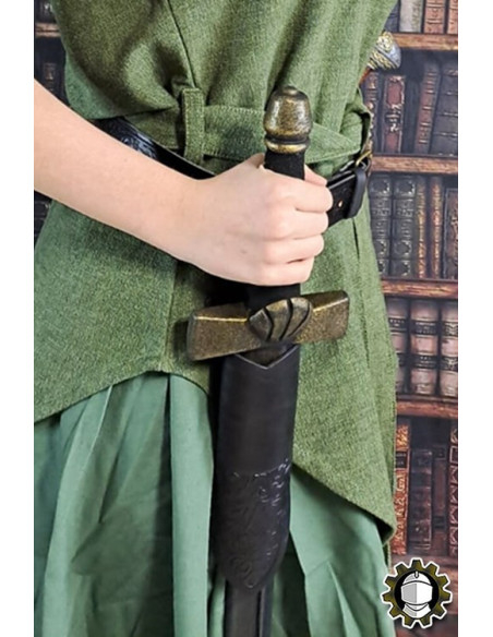 Tahalí medieval dagas cuero marrón...