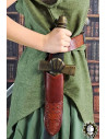 Tahalì medieval per pugnali in cuoio marrone modello Jerome