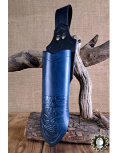 Tahalí medieval pugnali cuoio blu modello Jerome