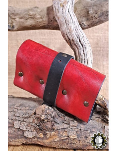 Borsa medieval in pelle rossa per 3 pozioni, Tarryon 2