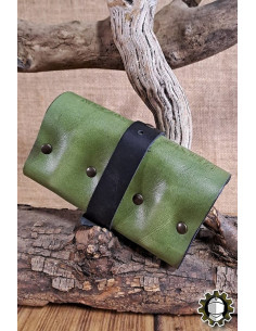 Borsa medievale in pelle verde per 3 pozioni, Tarryon 2