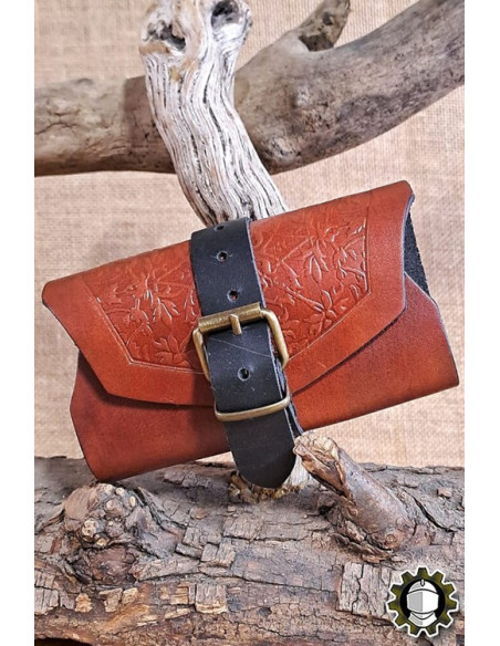 Borsa medievale in pelle marrone per...