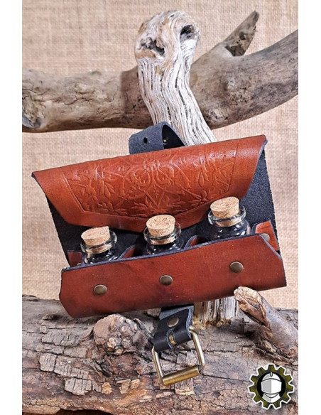 Borsa medievale in pelle marrone per...