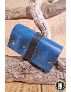 Borsa medievale in pelle blu per 3 pozioni, Tarryon 2
