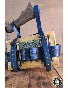 Portalibri medievale per cintura modello Tarryon, colore blu