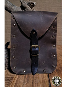Borsa medieval in pelle marrone modello Jerome