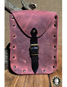 Borsa medieval in pelle rossa modello Jerome