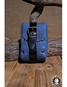 Borsa medievale in pelle blu modello Adam