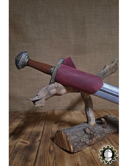 Tahalì spada mano destra cuoio rosso