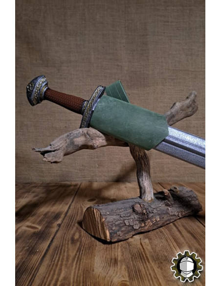 Tahalí spada mano sinistra cuoio verde