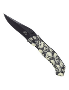 Coltello da campo design manico di teschi (17,5 cm.)