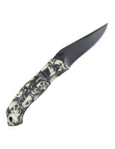 Coltello da campo design manico di teschi (17,5 cm.) 2