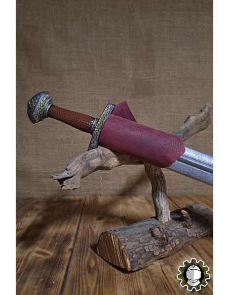 Tahalí spada mano sinistra cuoio rosso