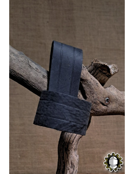Tahalì in cuoio per pugnali, colore nero