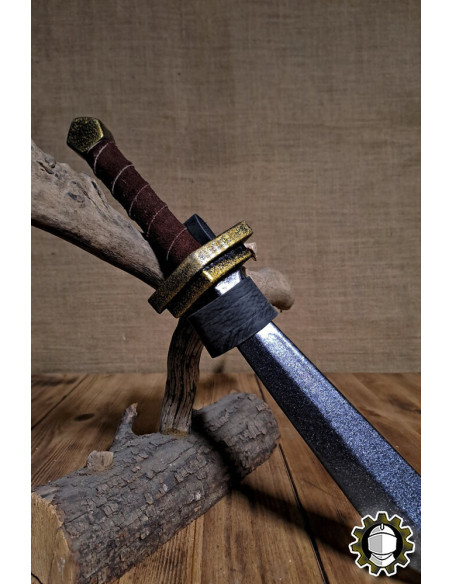 Tahalì in cuoio per pugnali, colore nero