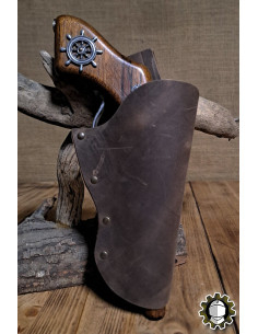 Portapenne in pelle mano destra, colore marrone