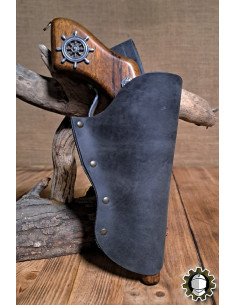 Cartuccera in pelle mano destra, colore nero