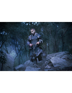 Pettorale vichingo in pelle modello Baldur, nero 2