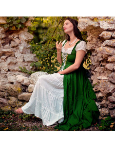 Vestito medieval celtico lungo color verde 2