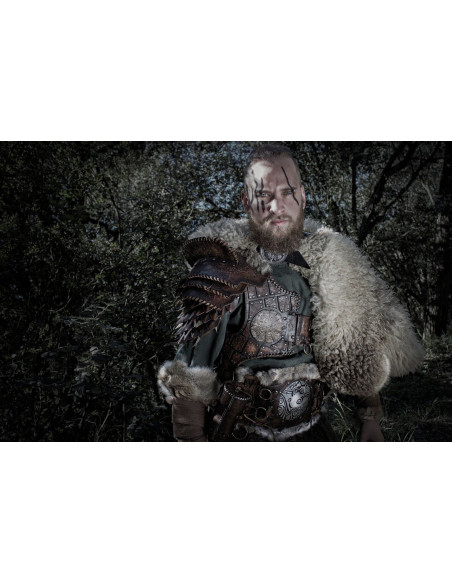 Pettorale in pelle nera modello Barbaro