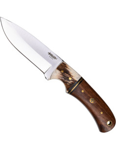 Coltello avventuriero con fodero in pelle (20,5 cm.)
