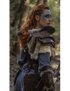 Spalliera celtica in cuoio, modello Barbaro 2