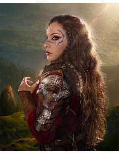 Spalliera vichinga in pelle marrone, Barbaro Thor