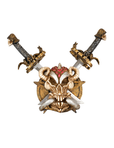 Panoplia teschio con coltelli fantastici