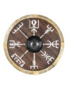 Scudo Viking Vegvísir con bordo in cuoio (60 cm.)