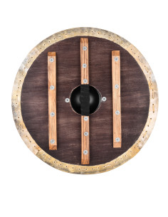 Scudo Viking Vegvísir con bordo in cuoio (60 cm.) 2