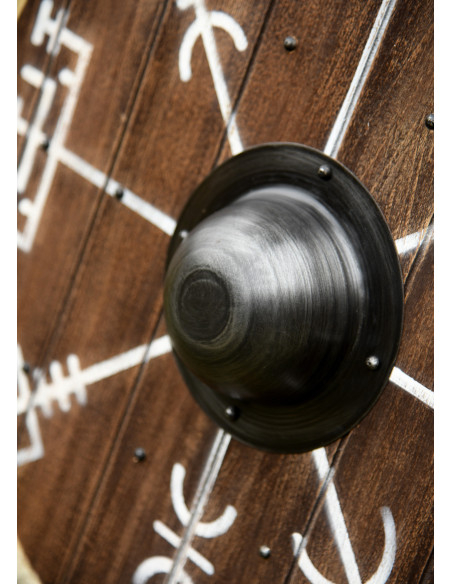 Scudo Viking Vegvísir con bordo in... Scudo Viking Vegvísir con bordo in...