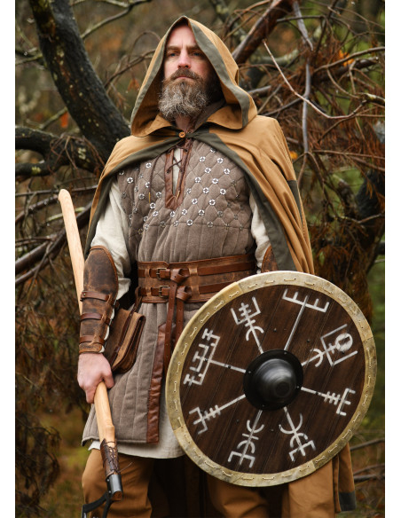 Scudo Viking Vegvísir con bordo in... Scudo Viking Vegvísir con bordo in...