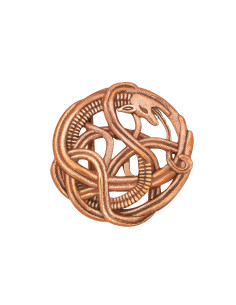 Fibbia vichinga a forma di serpente per cintura, in bronzo