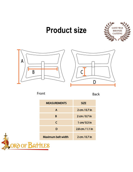 Fibbia di cintura medievale in bronzo...