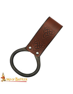 Tahalí celtico per asce in cuoio marrone