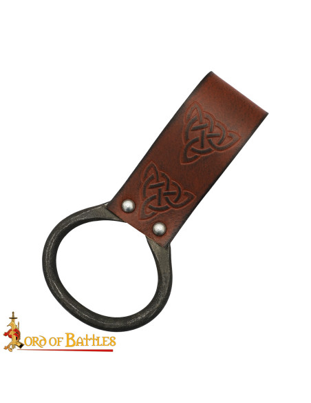 Tahalí celtico per asce in cuoio marrone